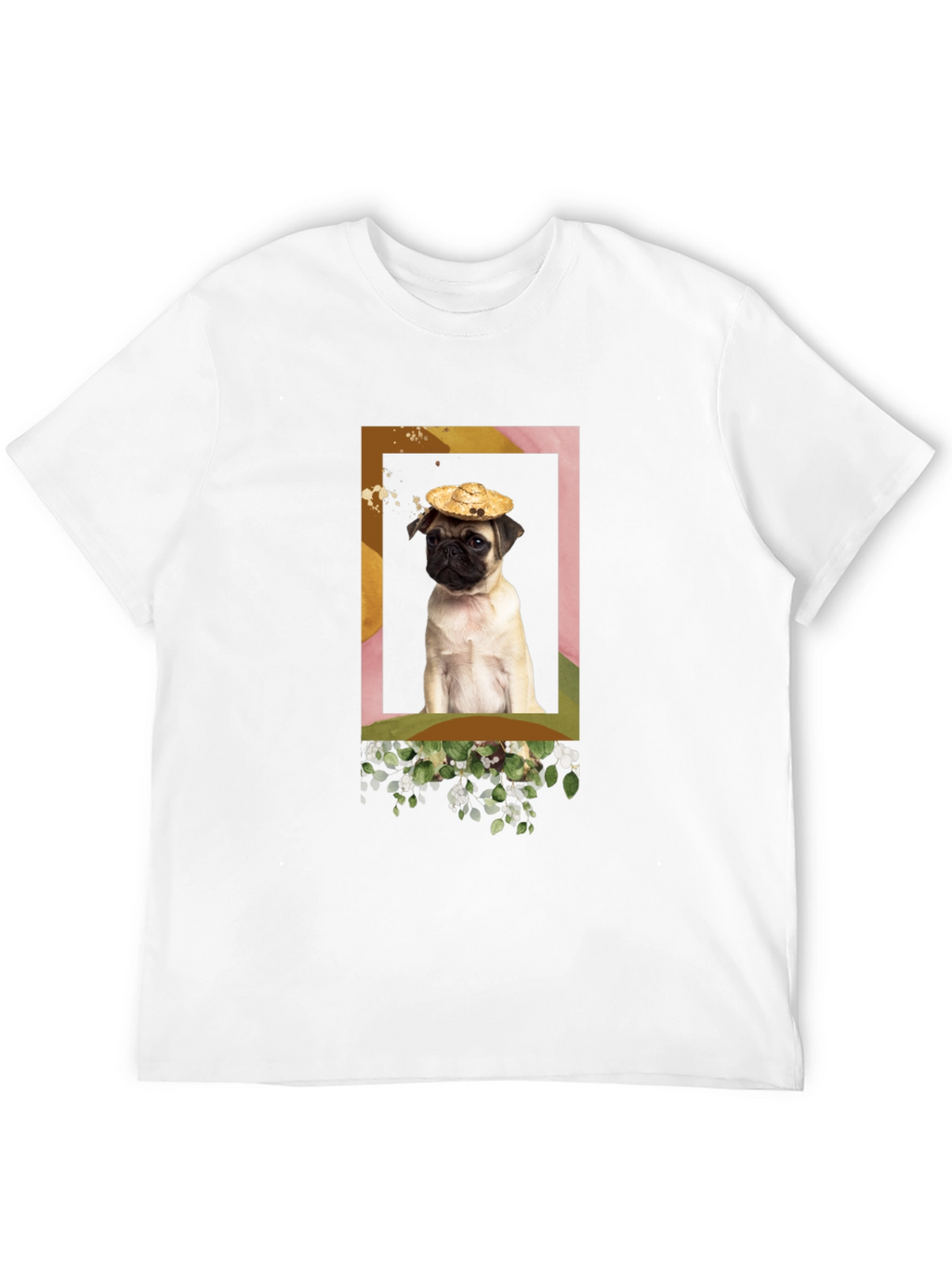 Pug in Hat Graphic T-Shirt - Unique Design