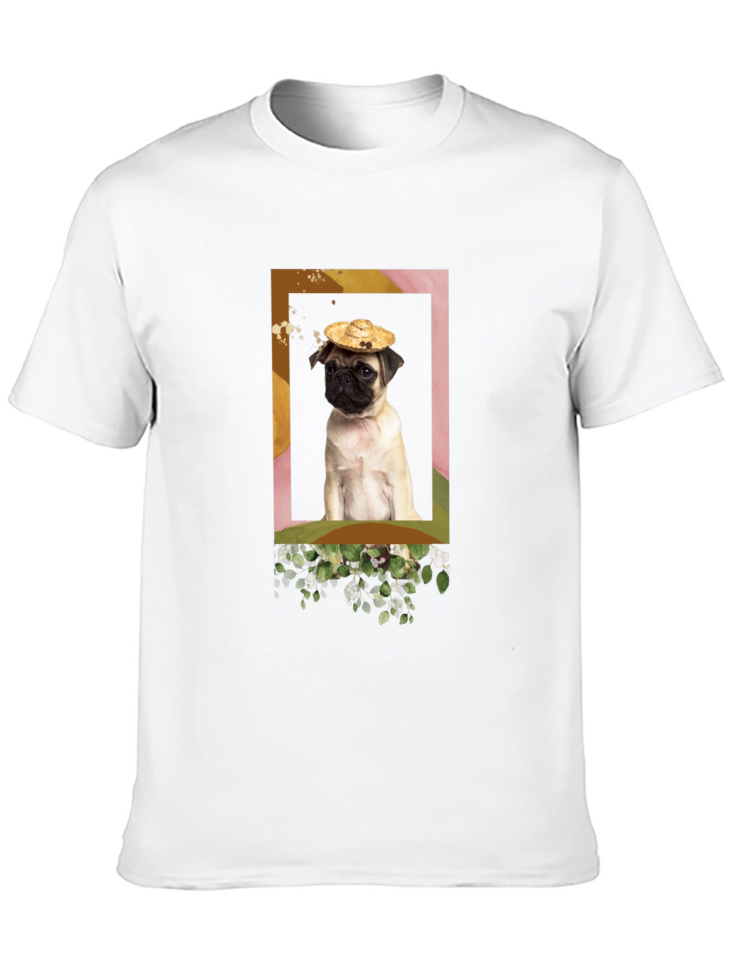 Pug in Hat Graphic T-Shirt - Unique Design