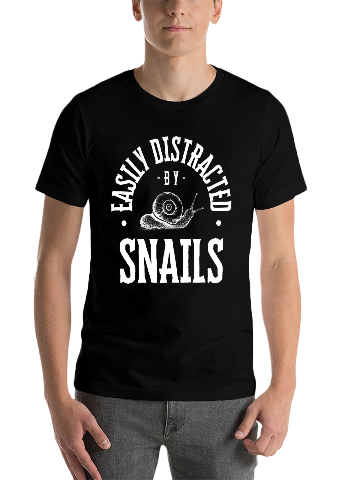 Easily Distracted By Snails Black T-Shirt