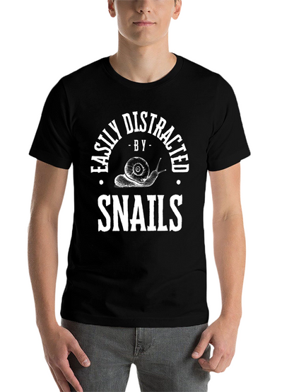 Easily Distracted By Snails Black T-Shirt
