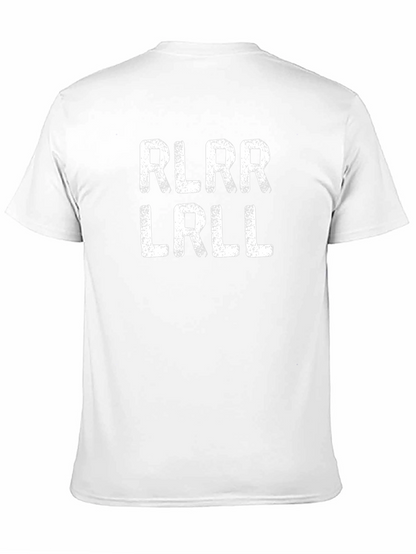 RLRR LRLL Text T-Shirt - Black Crew Neck Tee