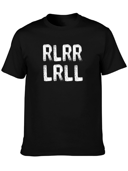 RLRR LRLL Text T-Shirt - Black Crew Neck Tee