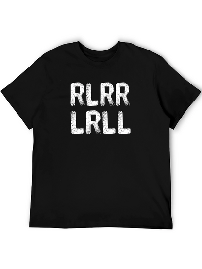 RLRR LRLL Text T-Shirt - Black Crew Neck Tee