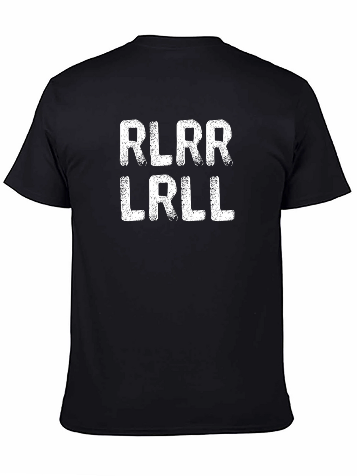 RLRR LRLL Text T-Shirt - Black Crew Neck Tee