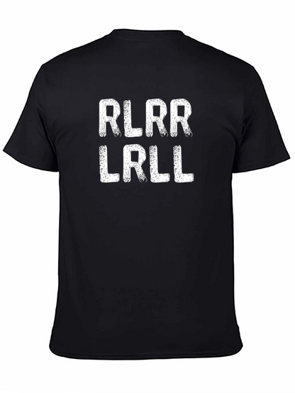 RLRR LRLL Text T-Shirt - Black Crew Neck Tee