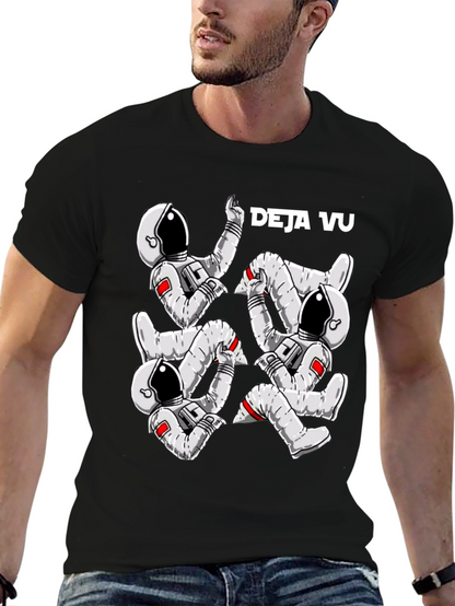 Deja Vu Astronaut Black T-Shirt