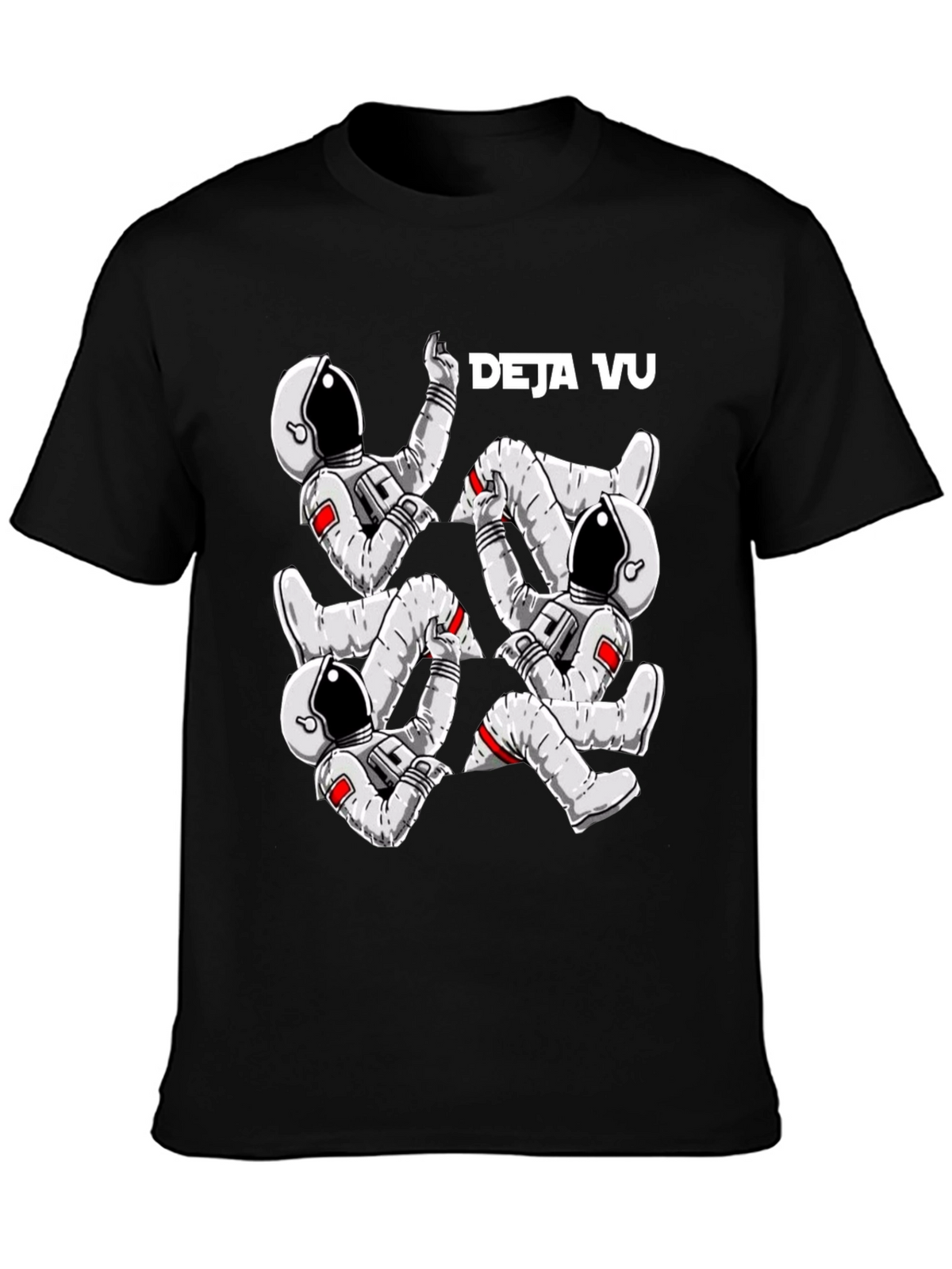 Deja Vu Astronaut Black T-Shirt