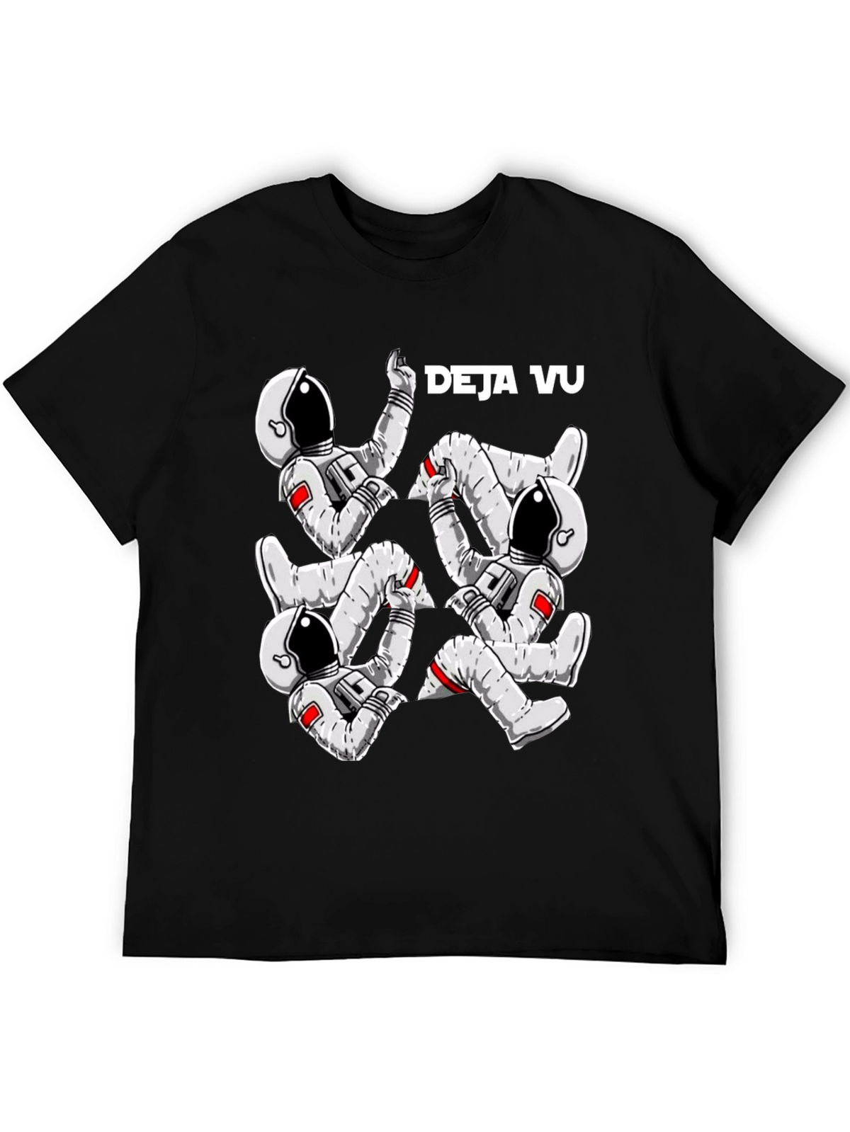 Deja Vu Astronaut Black T-Shirt