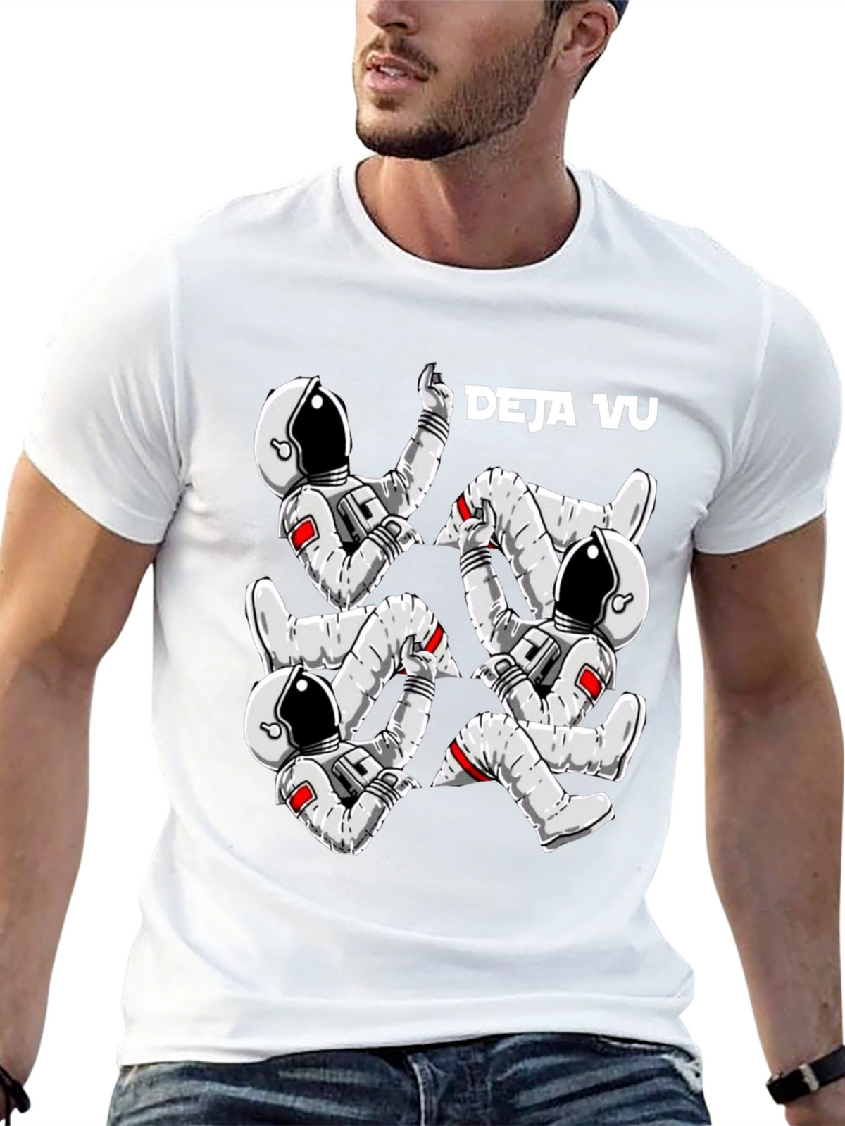 Deja Vu Astronaut Black T-Shirt