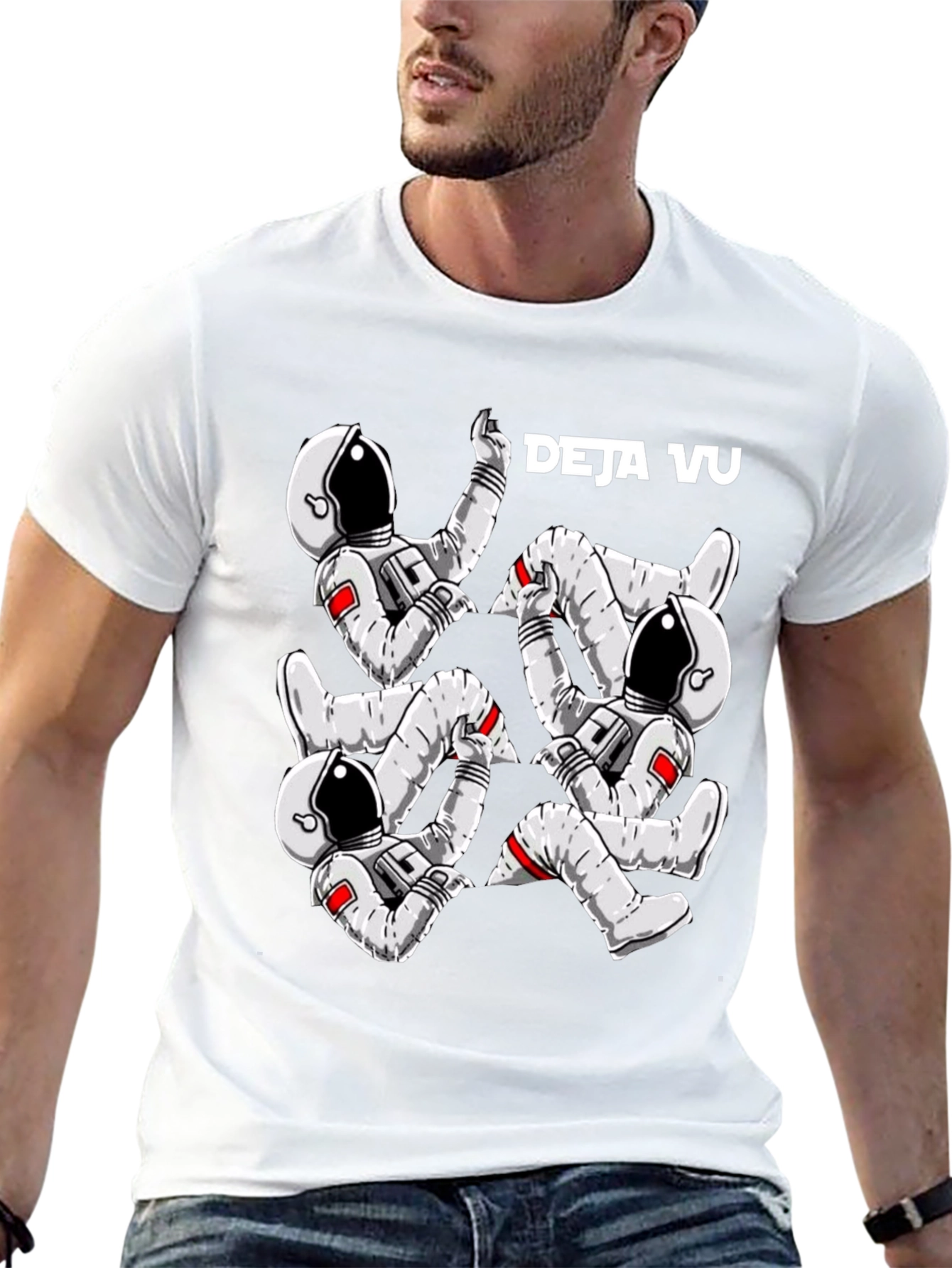 Deja Vu Astronaut Black T-Shirt
