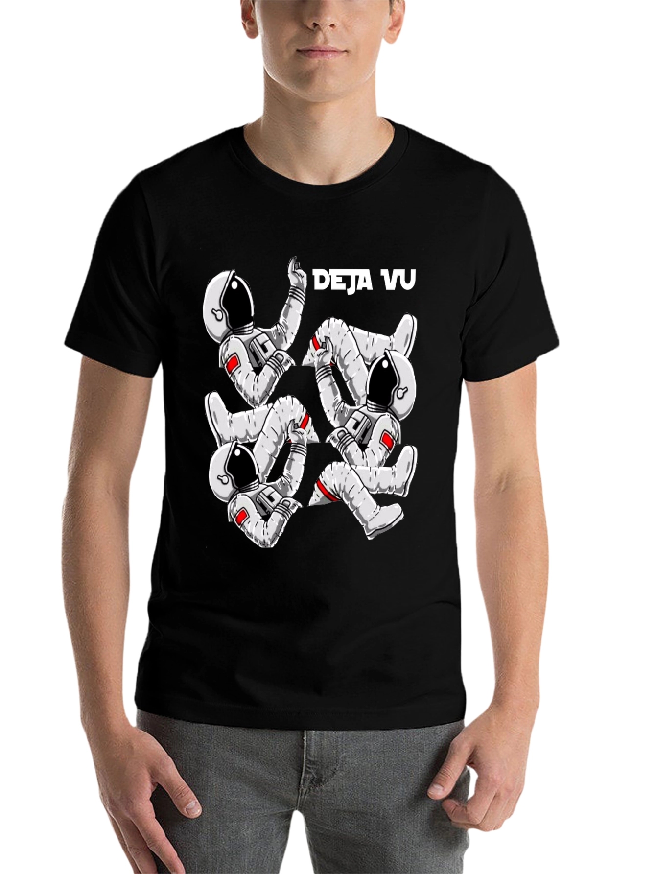 Deja Vu Astronaut Black T-Shirt