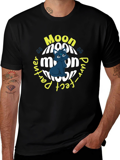 Moon Purr-fect Partner Black T-Shirt