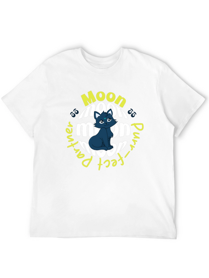 Moon Purr-fect Partner Black T-Shirt