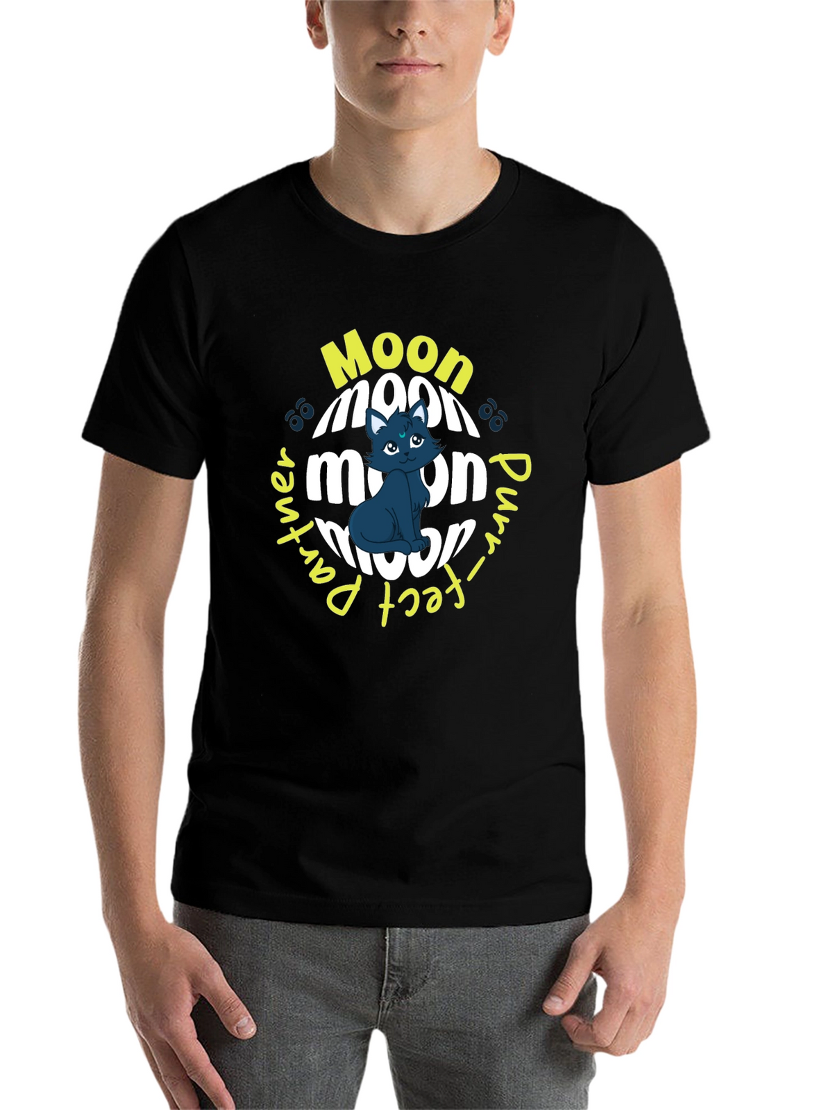 Moon Purr-fect Partner Black T-Shirt