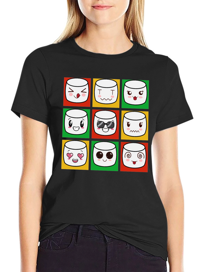 Emoji Marshmallow T-Shirt - Fun Graphic Tee