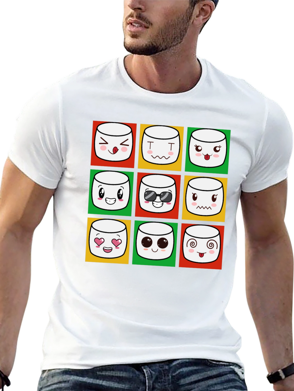 Emoji Marshmallow T-Shirt - Fun Graphic Tee
