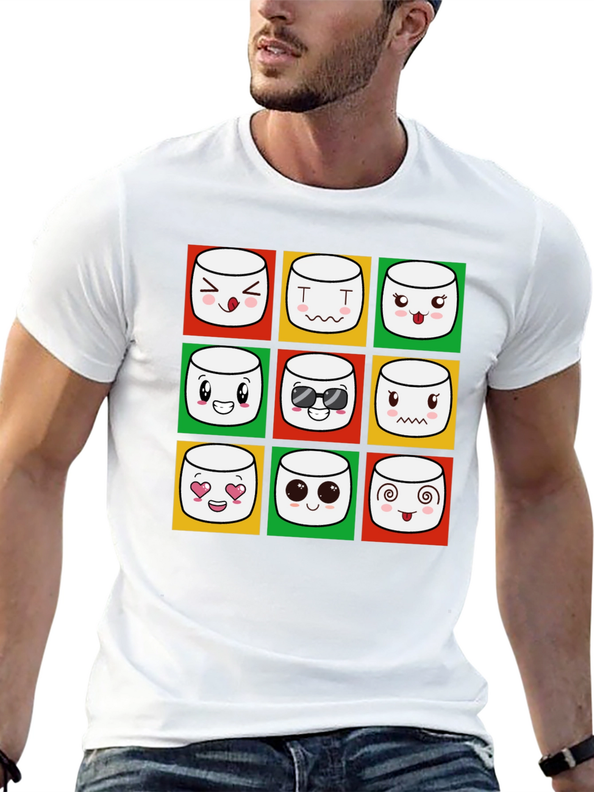 Emoji Marshmallow T-Shirt - Fun Graphic Tee