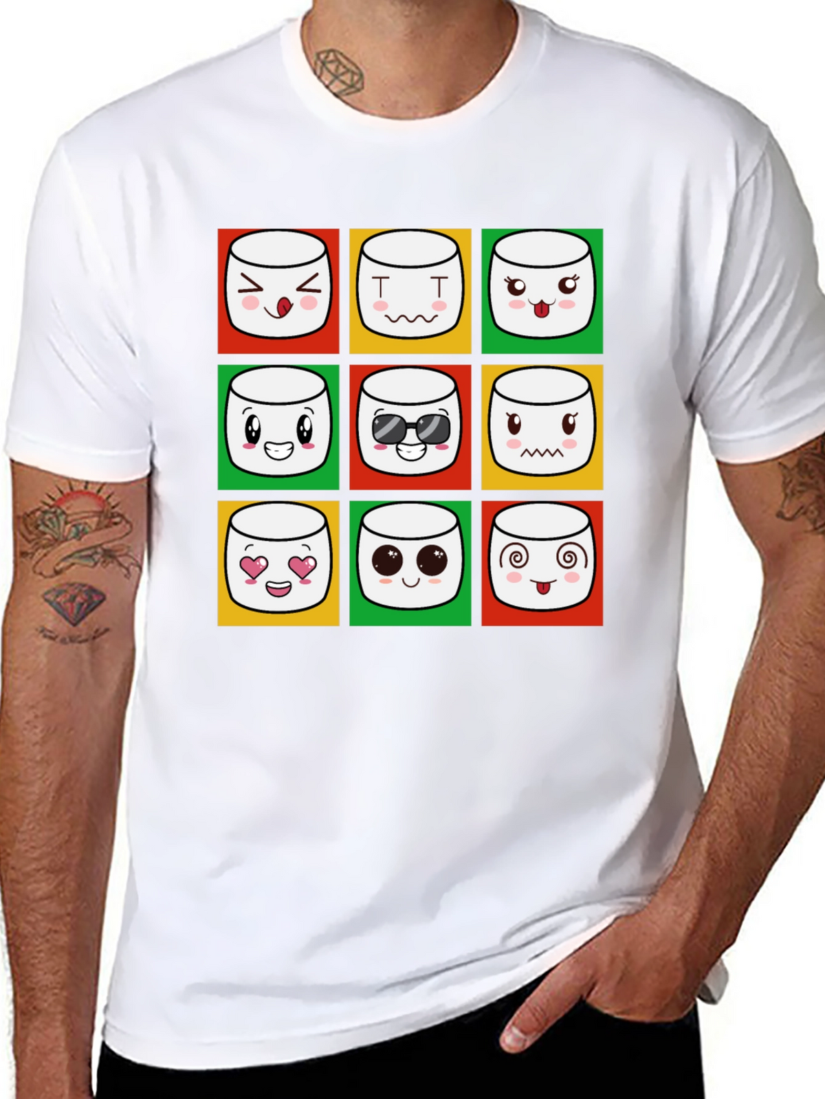 Emoji Marshmallow T-Shirt - Fun Graphic Tee