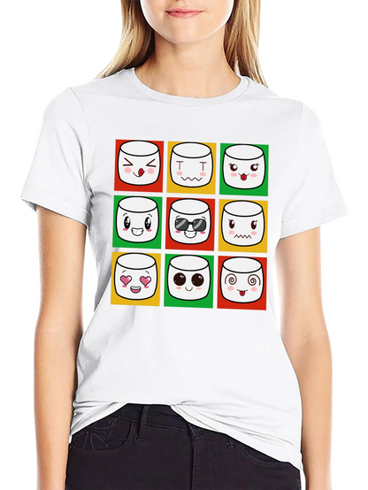 Emoji Marshmallow T-Shirt - Fun Graphic Tee