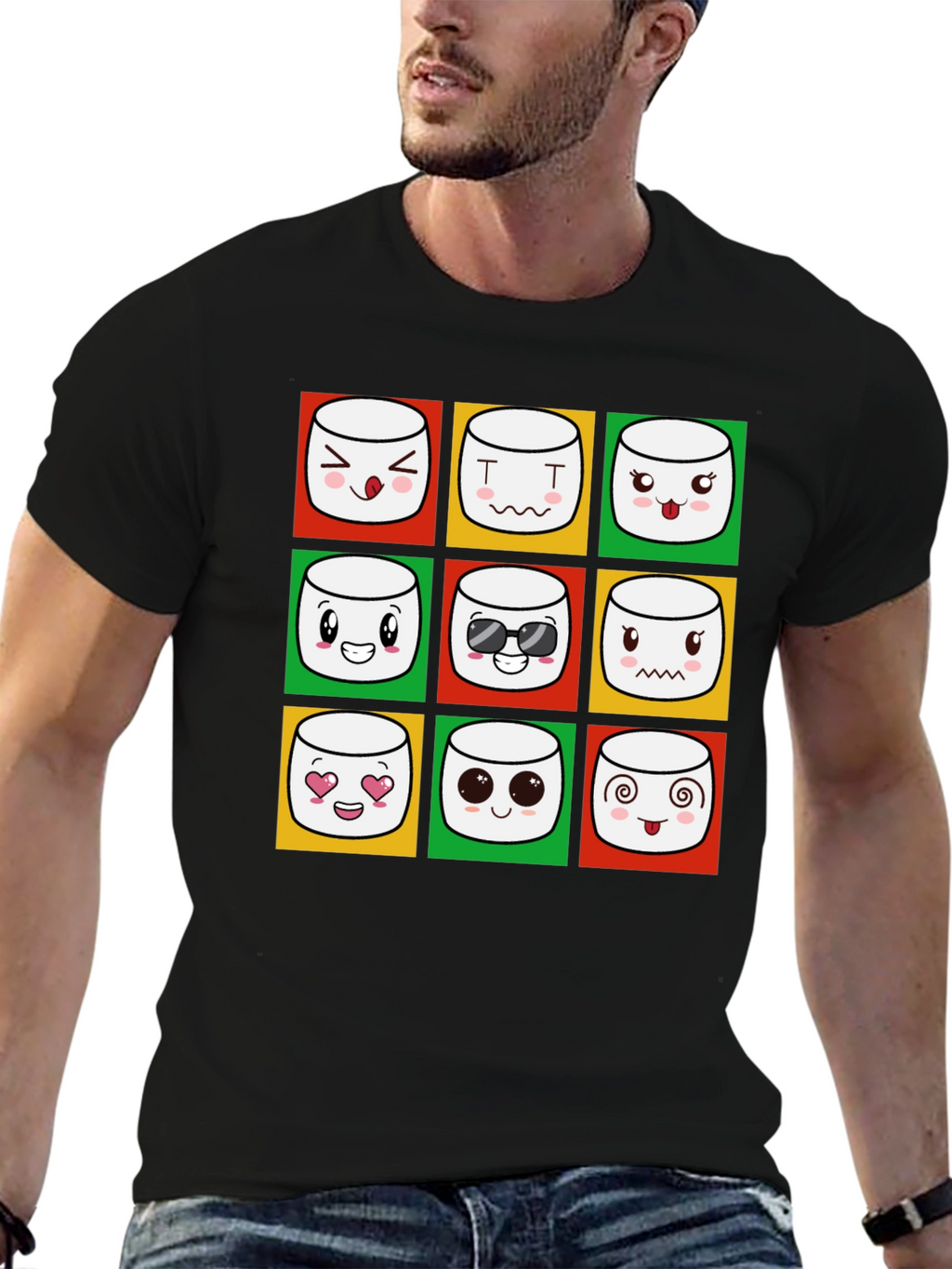 Emoji Marshmallow T-Shirt - Fun Graphic Tee