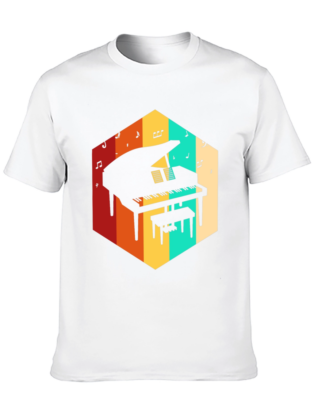 Retro Grand Piano Graphic Tee - Music Lover T-Shirt