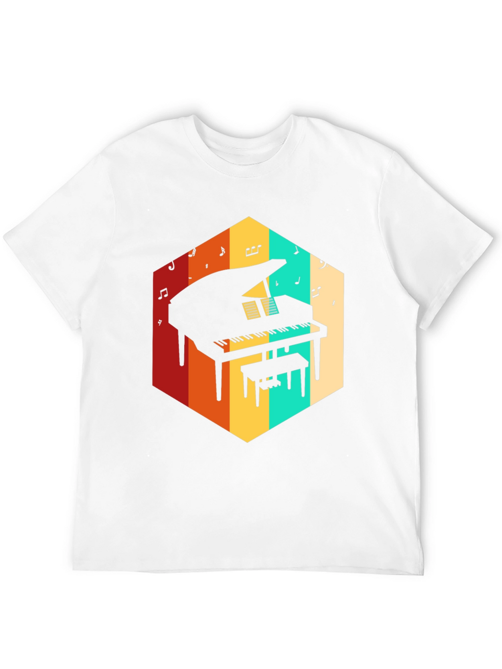 Retro Grand Piano Graphic Tee - Music Lover T-Shirt