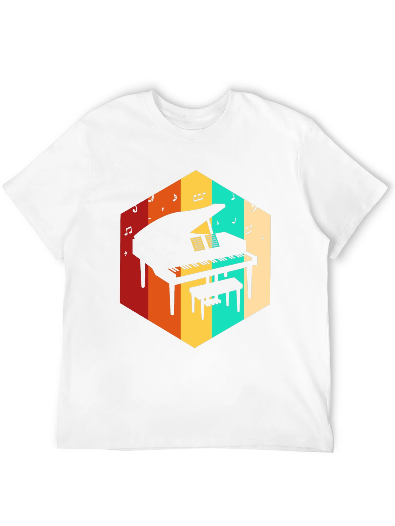 Retro Grand Piano Graphic Tee - Music Lover T-Shirt