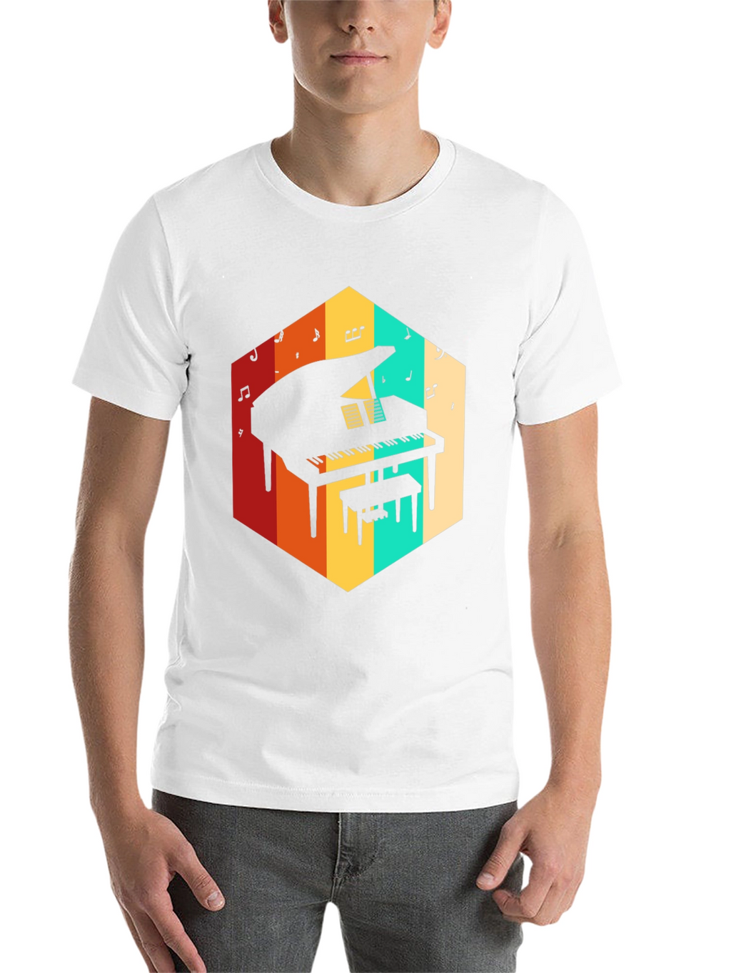 Retro Grand Piano Graphic Tee - Music Lover T-Shirt