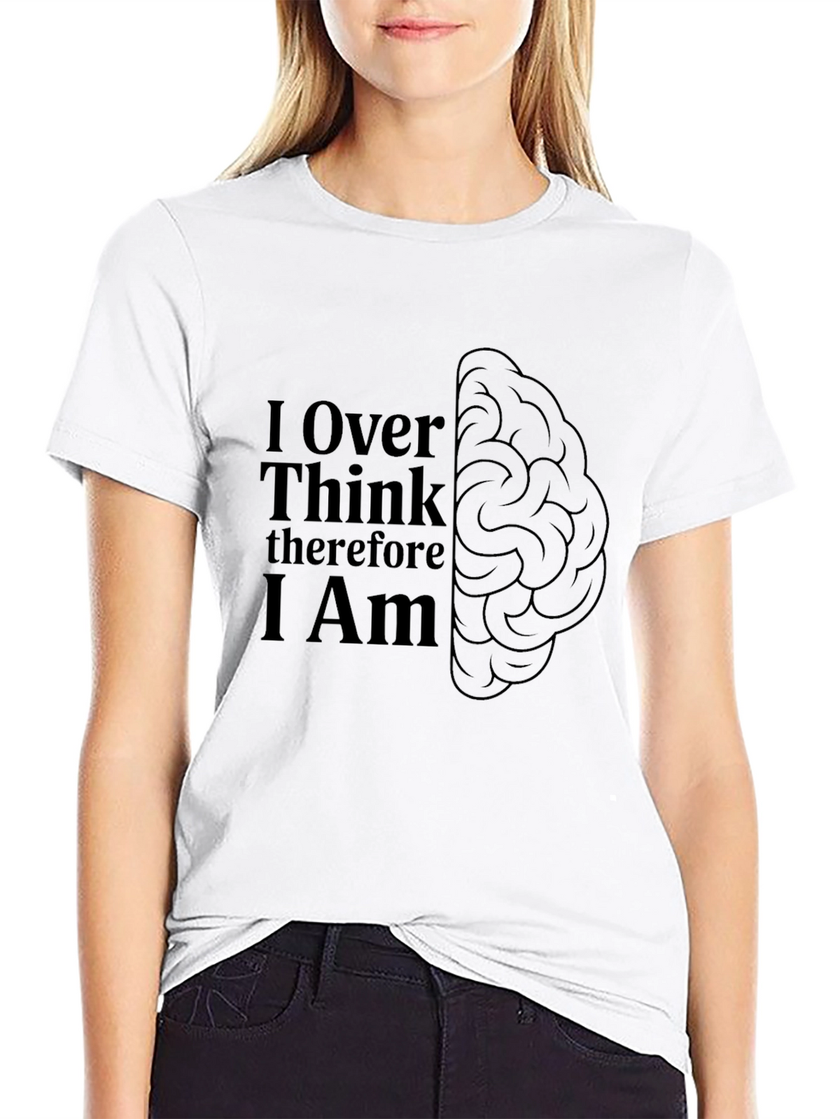 Over Think Brain Tee - Mens Black Graphic T-Shirt