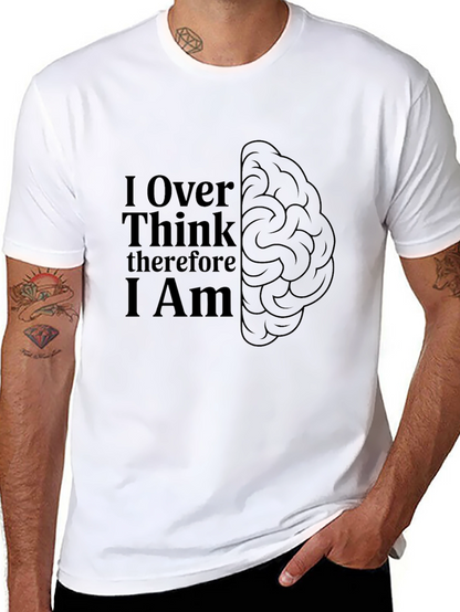 Over Think Brain Tee - Mens Black Graphic T-Shirt