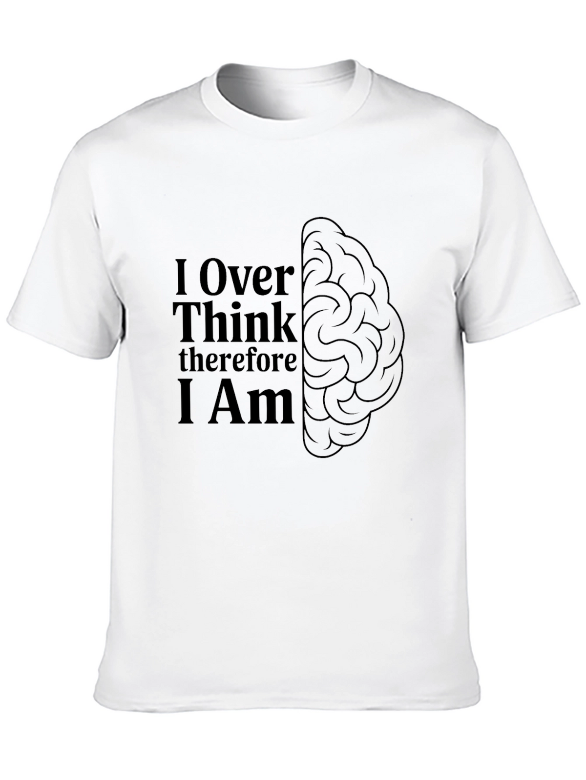 Over Think Brain Tee - Mens Black Graphic T-Shirt