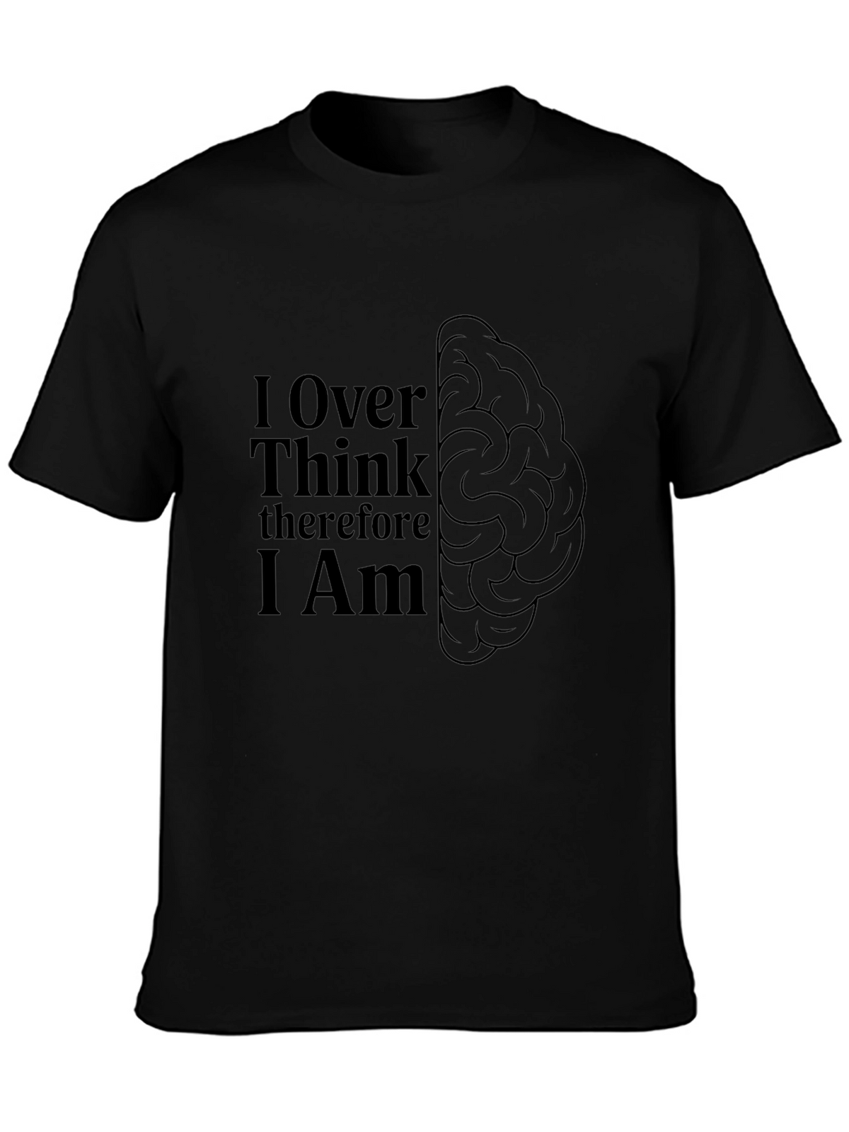 Over Think Brain Tee - Mens Black Graphic T-Shirt