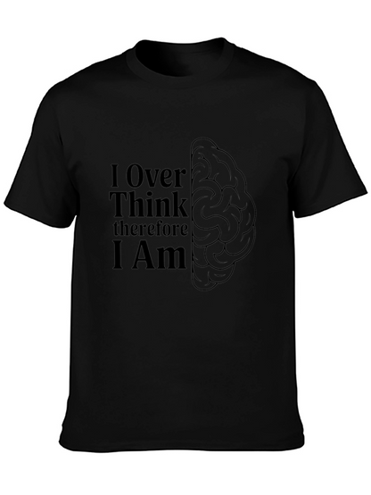 Over Think Brain Tee - Mens Black Graphic T-Shirt