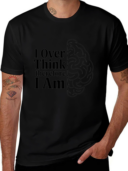 Over Think Brain Tee - Mens Black Graphic T-Shirt