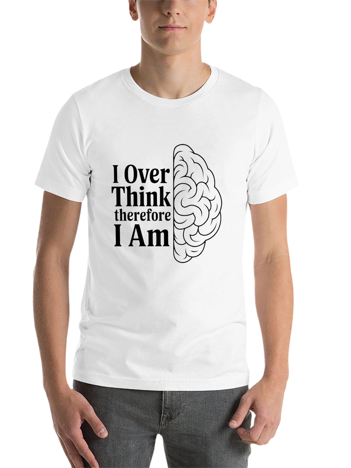 Over Think Brain Tee - Mens Black Graphic T-Shirt