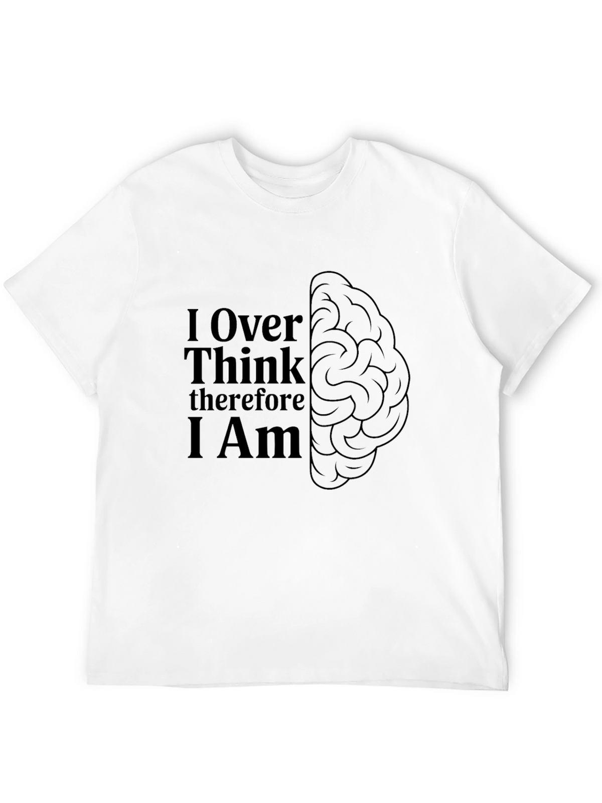 Over Think Brain Tee - Mens Black Graphic T-Shirt