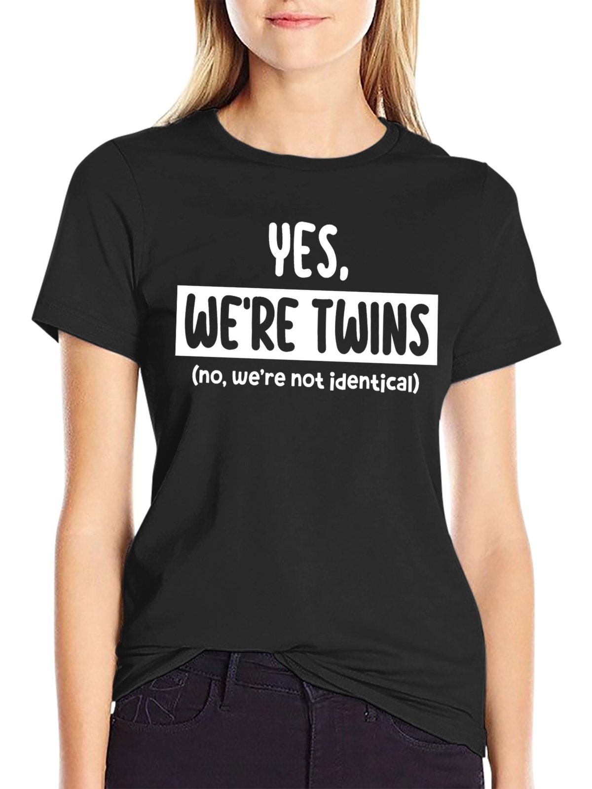 Yes Were Twins T-Shirt Funny Sibling Matching Tee