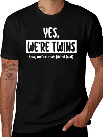 Yes Were Twins T-Shirt Funny Sibling Matching Tee
