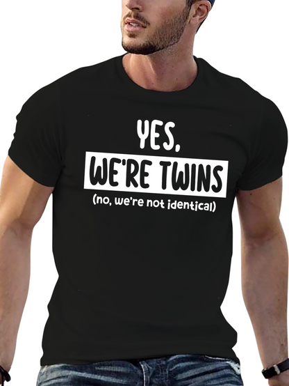 Yes Were Twins T-Shirt Funny Sibling Matching Tee