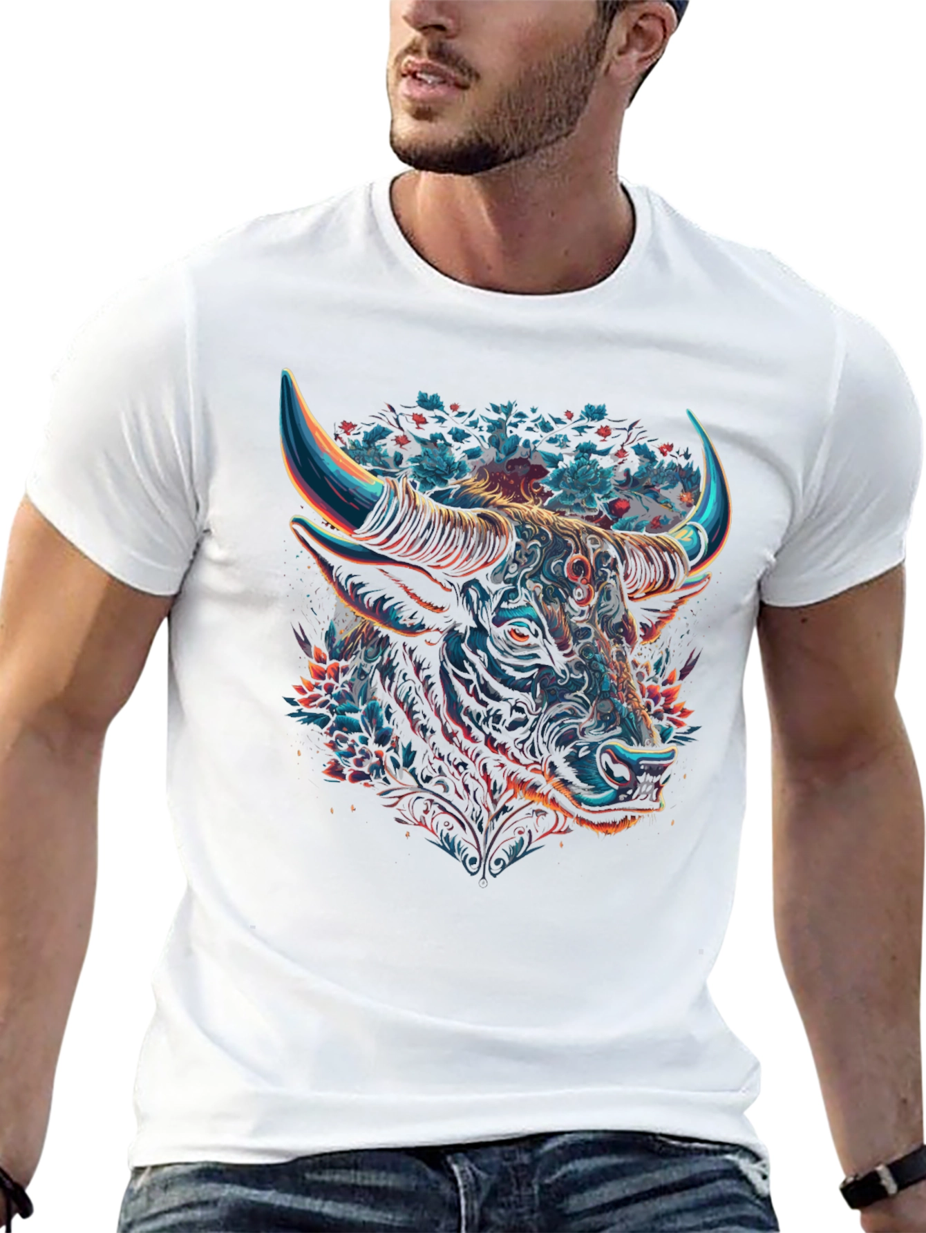 Taurus Bull Graphic Tee - Zodiac Black T-Shirt