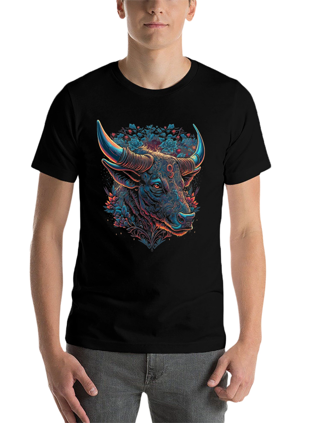Taurus Bull Graphic Tee - Zodiac Black T-Shirt