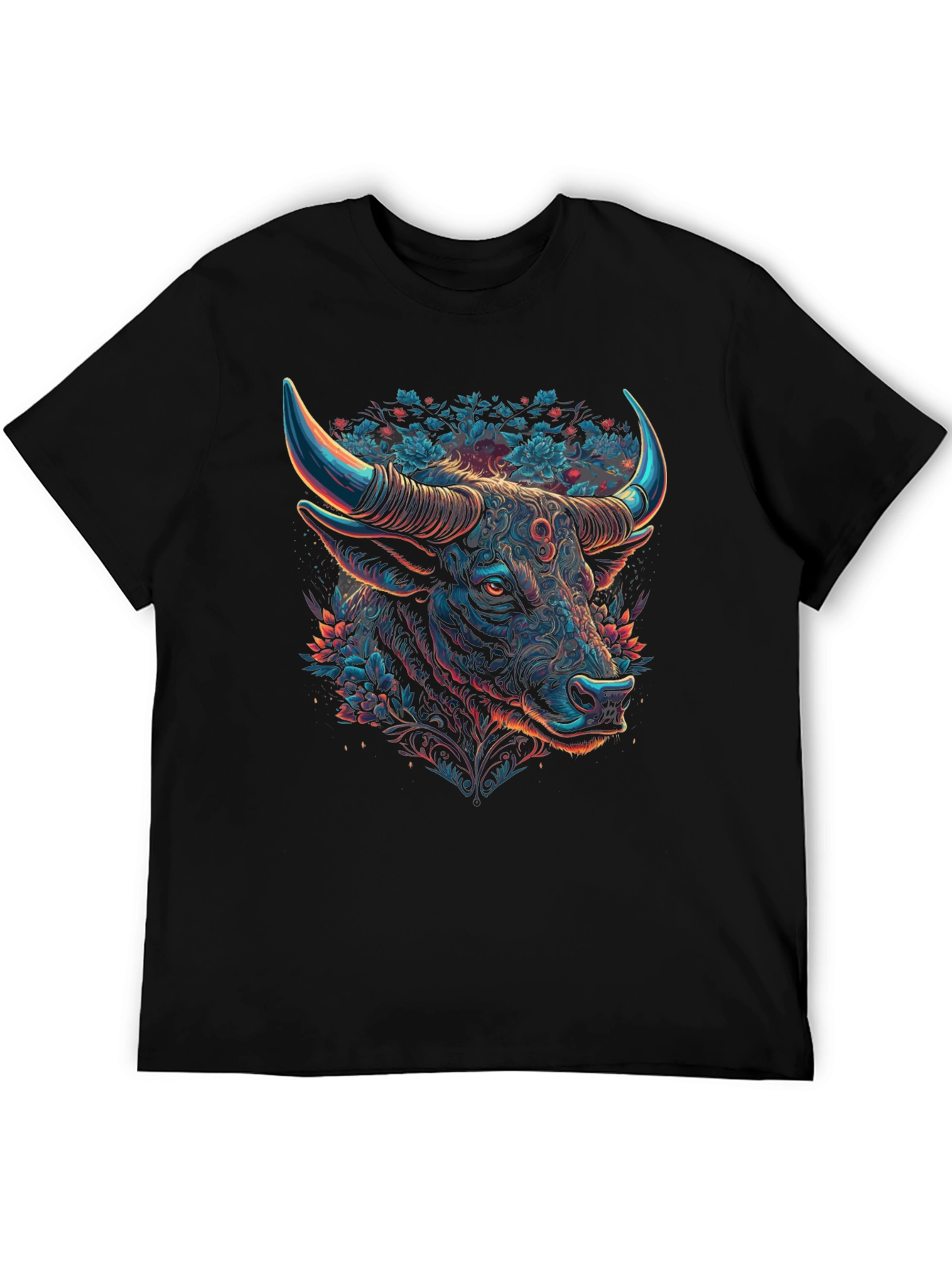 Taurus Bull Graphic Tee - Zodiac Black T-Shirt