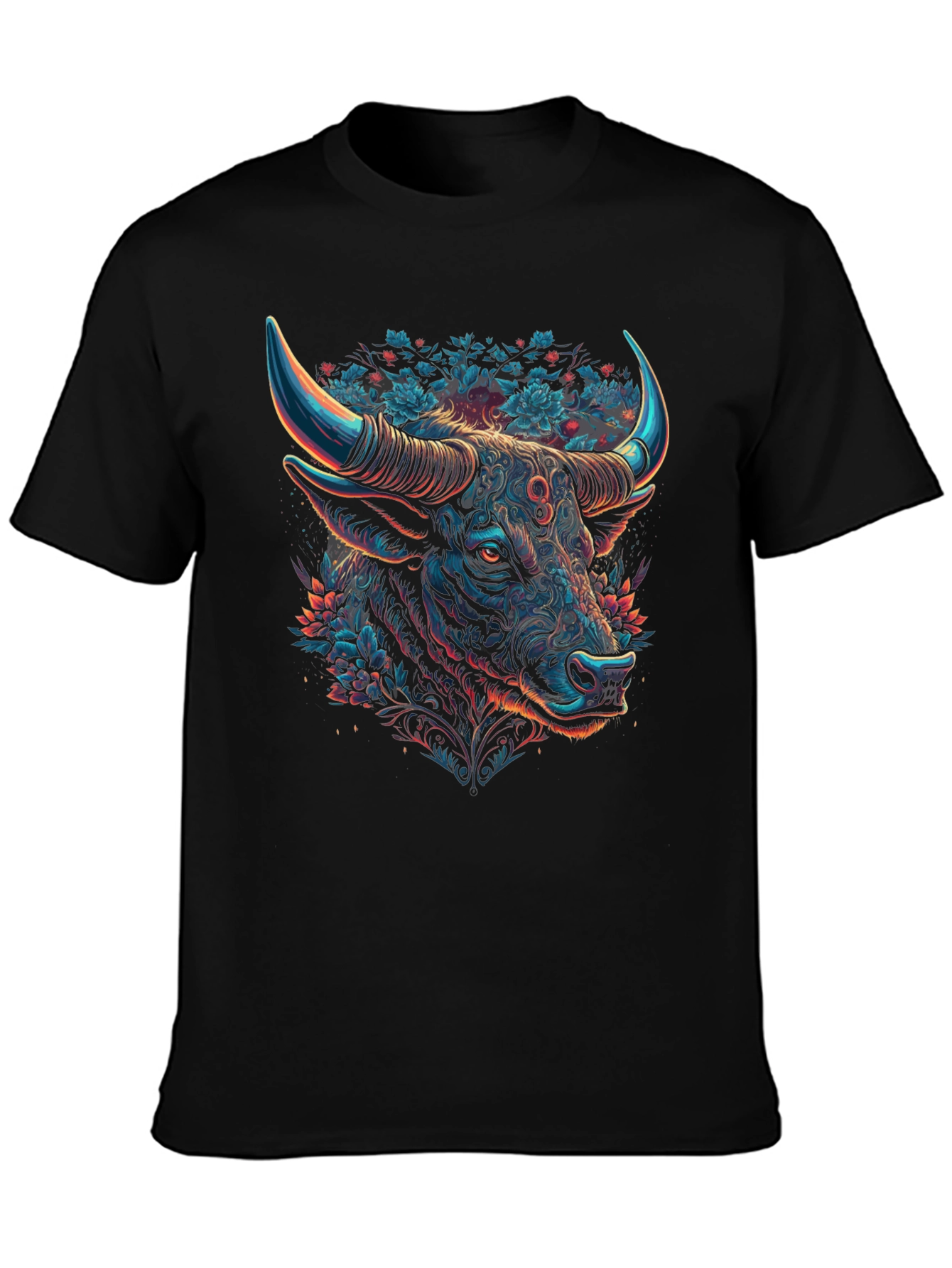 Taurus Bull Graphic Tee - Zodiac Black T-Shirt