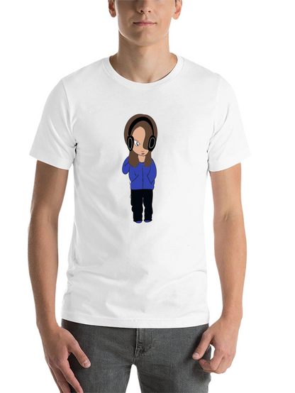 Cartoon Girl with Headphones Graphic T-Shirt