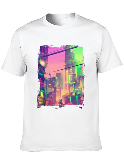 Cyberpunk City Graphic Tee - Futuristic Style