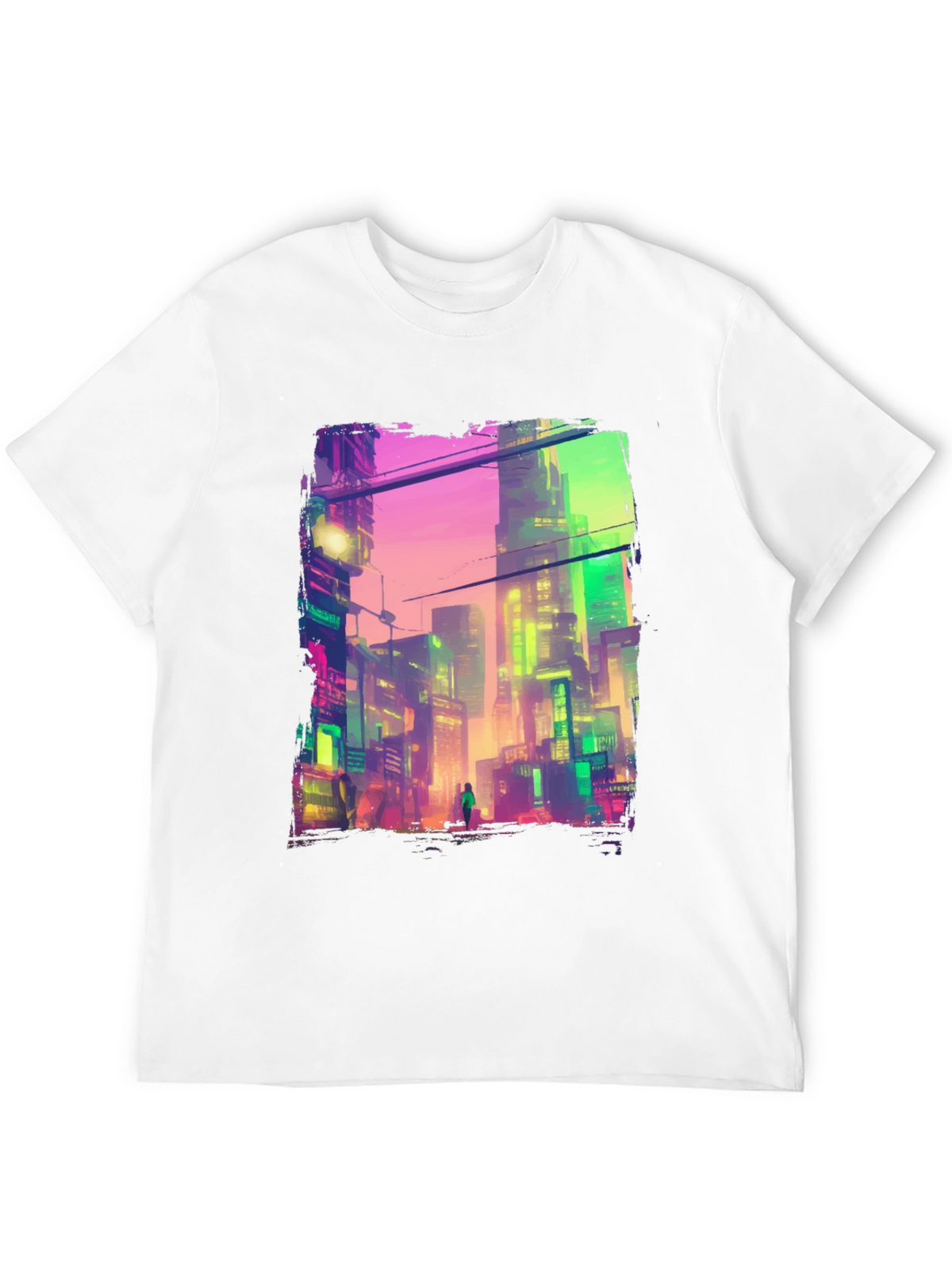 Cyberpunk City Graphic Tee - Futuristic Style