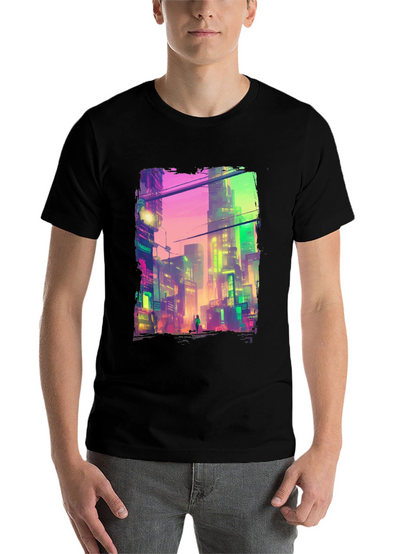 Cyberpunk City Graphic Tee - Futuristic Style