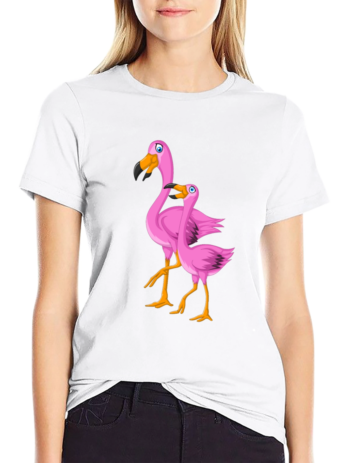 Pink Flamingo Graphic T-Shirt - Black Cotton Tee