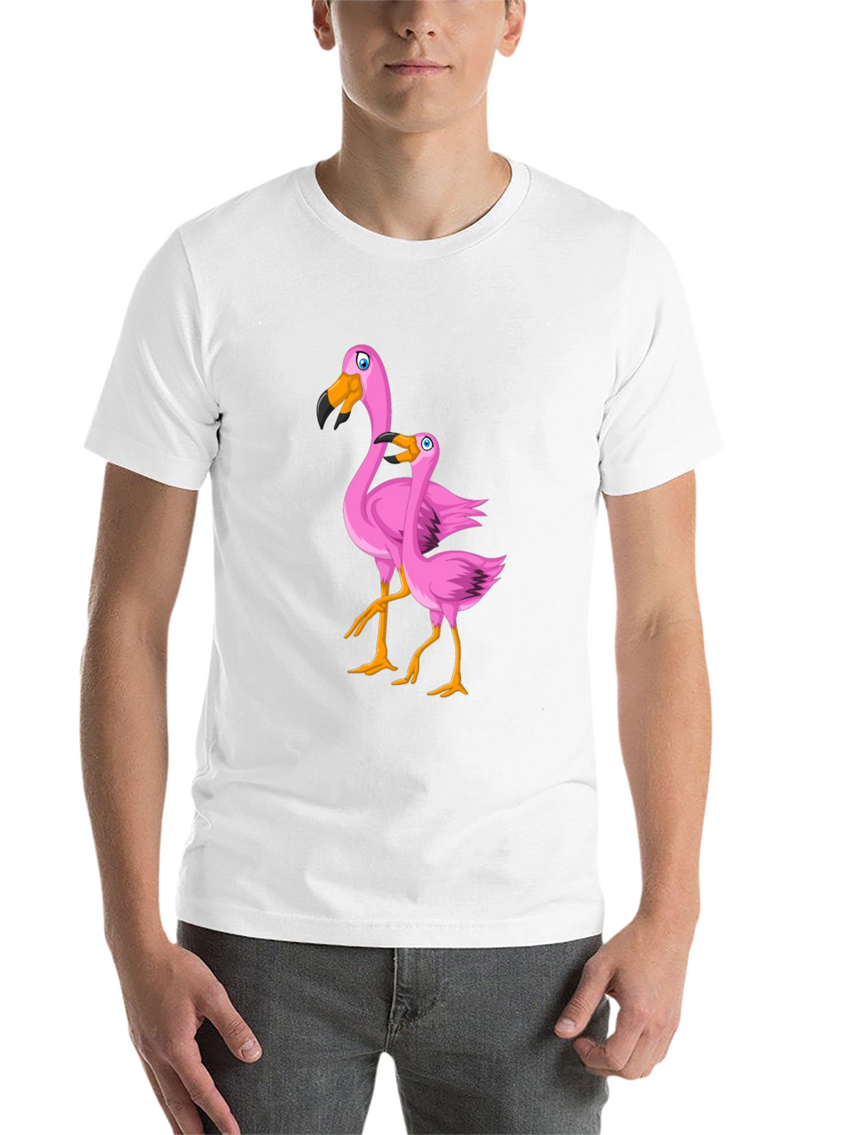 Pink Flamingo Graphic T-Shirt - Black Cotton Tee