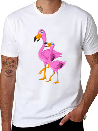 Pink Flamingo Graphic T-Shirt - Black Cotton Tee